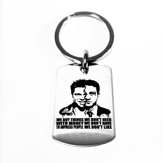 The "Irony of Consumerism" Keychain